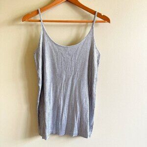 Vince Square Sequin Tank Cami Top Silver Women's Size XS Spaghetti Straps
